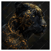 Xxl Wandbild Panther Mit Goldenen Ornamenten Quadrat Produktvorschau Frontal