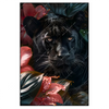 Xxl Wandbild Panther Und Rote Blueten Hochformat Produktvorschau Frontal
