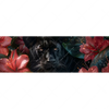 Xxl Wandbild Panther Und Rote Blueten Panorama Motivvorschau