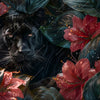 Xxl Wandbild Panther Und Rote Blueten Quadrat Motivvorschau
