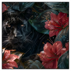 Xxl Wandbild Panther Und Rote Blueten Quadrat Produktvorschau Frontal