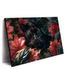 Xxl Wandbild Panther Und Rote Blueten Querformat Produktvorschau Seitlich