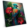 Xxl Wandbild Papagei Und Tropischer Hibiskus Quadrat Produktvorschau Seitlich