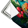 Xxl Wandbild Papagei Und Tropischer Hibiskus Querformat Materialvorschau