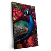 Xxl Wandbild Prachtvoller Pfau Und Blueten Hochformat Produktvorschau Seitlich