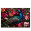 Xxl Wandbild Prachtvoller Pfau Und Blueten Querformat Produktvorschau Frontal