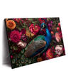 Xxl Wandbild Prachtvoller Pfau Und Blueten Querformat Produktvorschau Seitlich