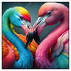 Xxl Wandbild Romantische Flamingos Quadrat Produktvorschau Frontal