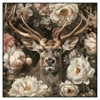 Xxl Wandbild Romantischer Hirsch Mit Blumen Quadrat Produktvorschau Frontal