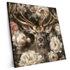 Xxl Wandbild Romantischer Hirsch Mit Blumen Quadrat Produktvorschau Seitlich