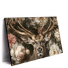 Xxl Wandbild Romantischer Hirsch Mit Blumen Querformat Produktvorschau Seitlich