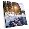 Xxl Wandbild Schneebedeckte Landschaft Am Fluss Quadrat Produktvorschau Seitlich