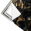 Xxl Wandbild Schwarze Und Goldene Blueten Quadrat Materialvorschau