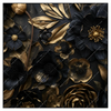 Xxl Wandbild Schwarze Und Goldene Blueten Quadrat Produktvorschau Frontal