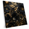 Xxl Wandbild Schwarze Und Goldene Blueten Quadrat Produktvorschau Seitlich