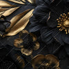 Xxl Wandbild Schwarze Und Goldene Blueten Schmal Zoom