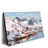 Xxl Wandbild Skandinavisches Dorf Im Schnee Querformat Produktvorschau Seitlich