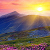 Xxl Wandbild Sommerberg Im Sonnenuntergang Querformat Zoom