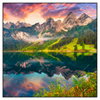Xxl Wandbild Sonnenaufgang Am Bergsee Quadrat Produktvorschau Frontal