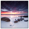 Xxl Wandbild Sonnenaufgang Am Strand Mit Felsen Quadrat Produktvorschau Frontal