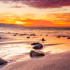 Xxl Wandbild Sonnenuntergang Am Strand Mit Felsen Panorama Zoom