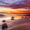Xxl Wandbild Sonnenuntergang Am Strand Mit Felsen Quadrat Motivvorschau