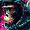 Xxl Wandbild Space Monkey Querformat Zoom