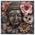 Xxl Wandbild Spiritueller Buddha Und Blumen Quadrat Produktvorschau Frontal