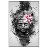 Xxl Wandbild Statue Mit Blume Grunge Stil Hochformat Produktvorschau Frontal