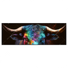 Xxl Wandbild Stier Mit Bunten Farben Panorama Produktvorschau Frontal