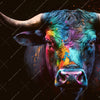 Xxl Wandbild Stier Mit Bunten Farben Quadrat Motivvorschau