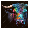 Xxl Wandbild Stier Mit Bunten Farben Quadrat Produktvorschau Frontal