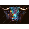 Xxl Wandbild Stier Mit Bunten Farben Querformat Motivvorschau
