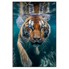 Xxl Wandbild Tauchender Tiger Hochformat Produktvorschau Frontal