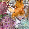 Xxl Wandbild Tiger Blumen Quadrat Zoom