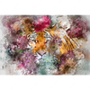 Xxl Wandbild Tiger Blumen Querformat Motivvorschau
