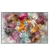 Xxl Wandbild Tiger Blumen Querformat Produktvorschau Frontal
