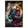 Xxl Wandbild Tiger Im Farbrausch Hochformat Produktvorschau Frontal