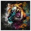 Xxl Wandbild Tiger Im Farbrausch Quadrat Produktvorschau Frontal