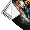 Xxl Wandbild Tiger Im Farbrausch Querformat Materialvorschau