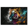 Xxl Wandbild Tiger Im Farbrausch Querformat Produktvorschau Frontal