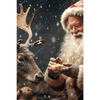 Xxl Wandbild Weihnachtsmann Fuettert Rentier Hochformat Motivvorschau