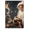 Xxl Wandbild Weihnachtsmann Fuettert Rentier Hochformat Produktvorschau Frontal