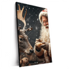 Xxl Wandbild Weihnachtsmann Fuettert Rentier Hochformat Produktvorschau Seitlich