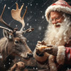 Xxl Wandbild Weihnachtsmann Fuettert Rentier Quadrat Motivvorschau