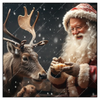 Xxl Wandbild Weihnachtsmann Fuettert Rentier Quadrat Produktvorschau Frontal