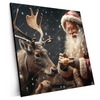 Xxl Wandbild Weihnachtsmann Fuettert Rentier Quadrat Produktvorschau Seitlich