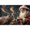 Xxl Wandbild Weihnachtsmann Fuettert Rentier Querformat Motivvorschau