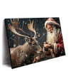 Xxl Wandbild Weihnachtsmann Fuettert Rentier Querformat Produktvorschau Seitlich
