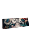Xxl Wandbild Weisser Tiger Mit Blauen Augen Zwischen Blumen Panorama Produktvorschau Seitlich